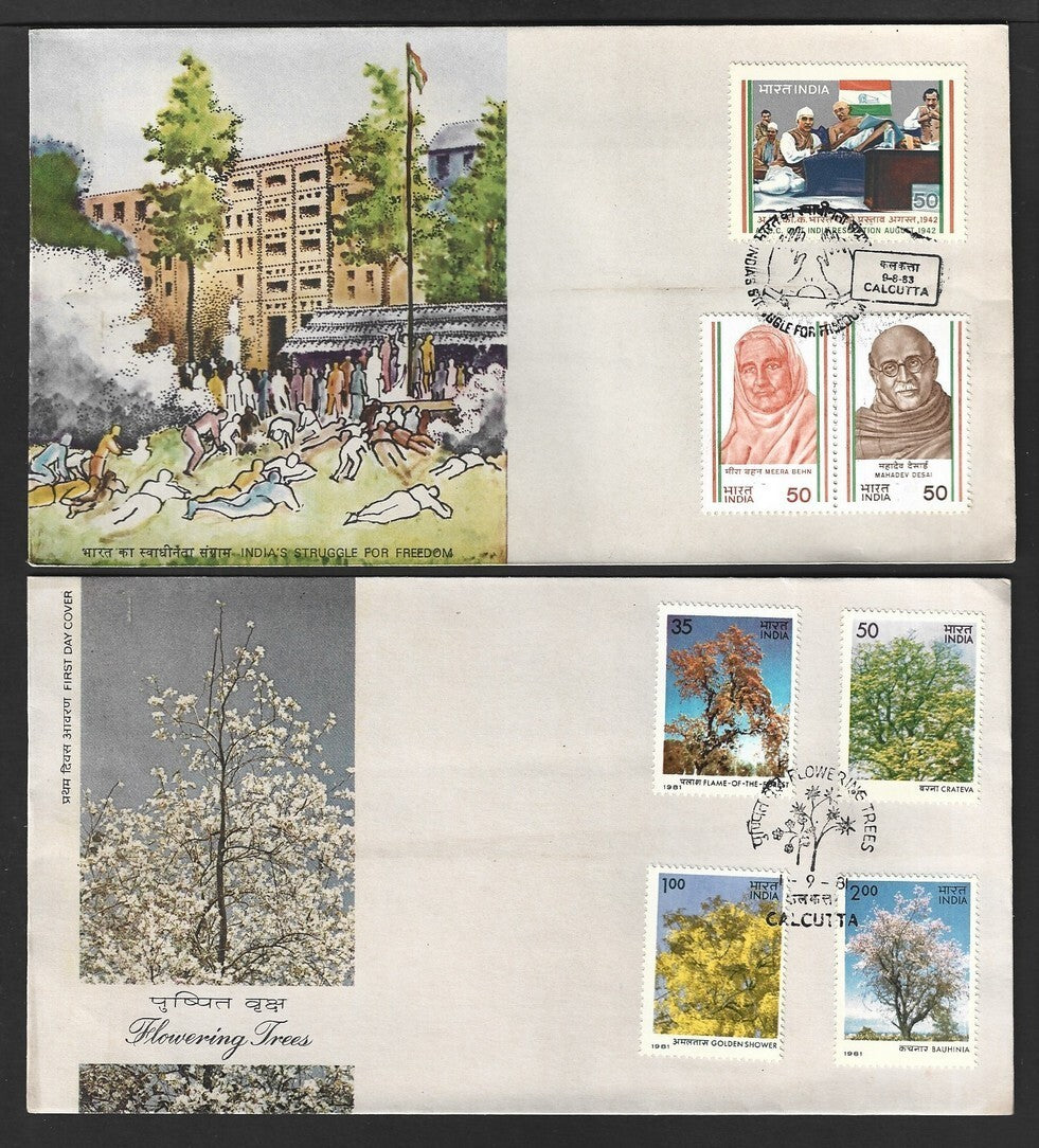 India 1981-1984 sets Olympics, Butterfies, etc. on FDCs (4)
