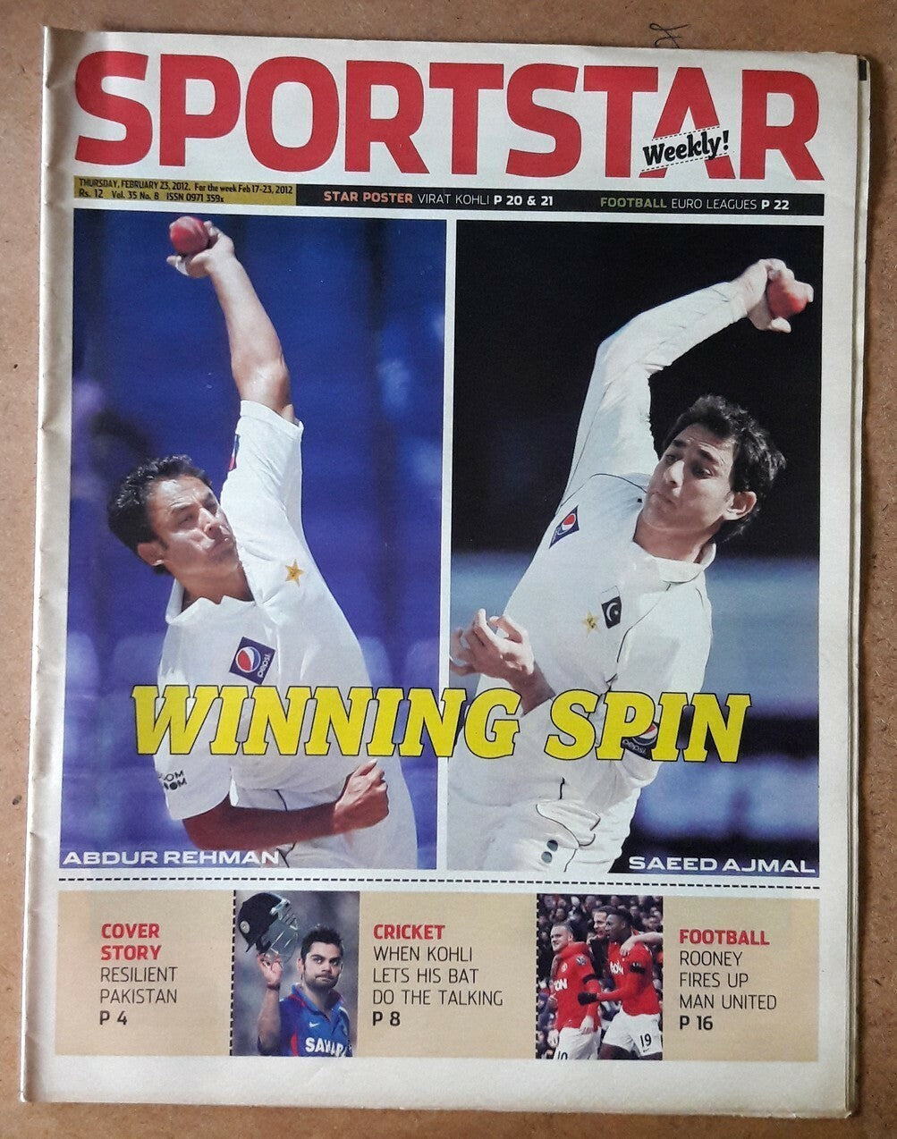 India Sportstar 2008-12 CRICKET cover issues 10” X 13” (5)