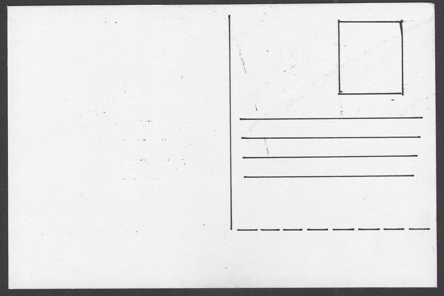 India Gandhi hand drawn postcard ROUND TABLE CONFERENCE SUGGESTION