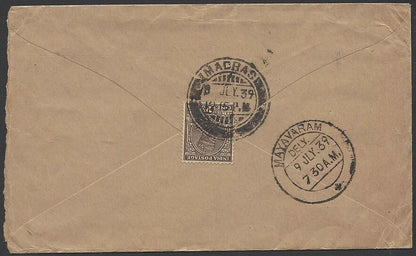 India 1939 Tamil Telegu Movie Producer STAR FILMS advertisement envelope