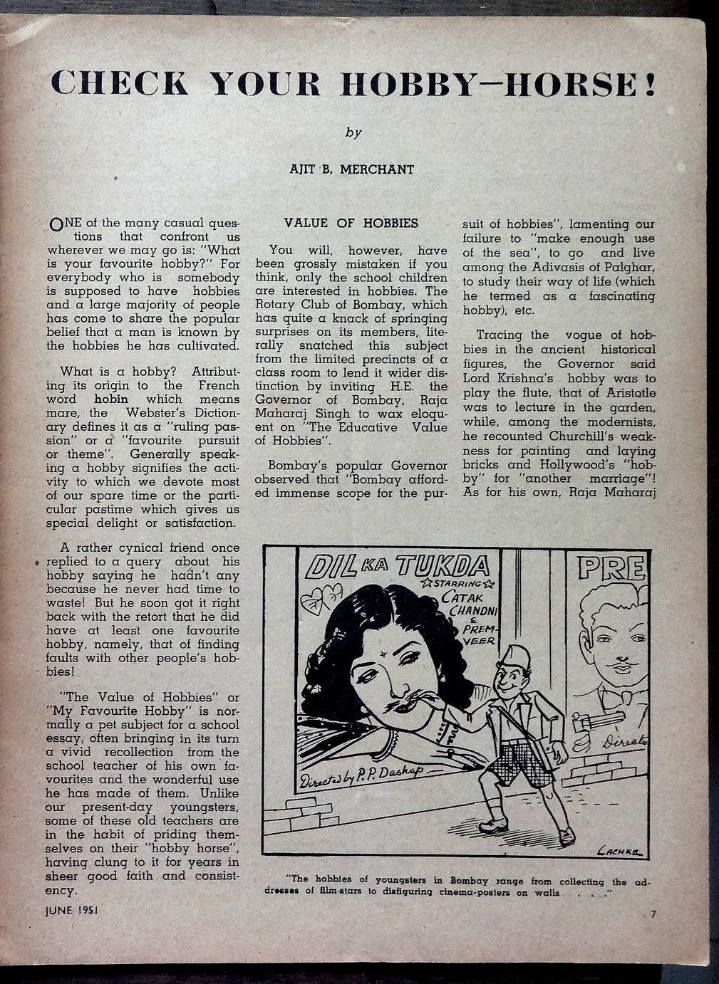 India June 1951 GREEN LEAF cinema & social magazine