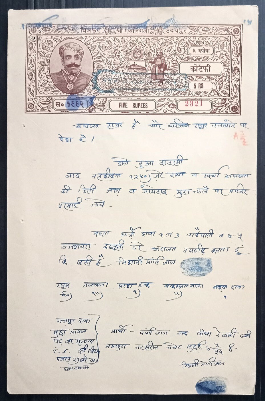 AOP India Udaipur State stamp papers collection (11) 