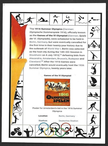 India 2024 Paris Olympics maxi card with 1916 Berlin, Germany Olympics cachet