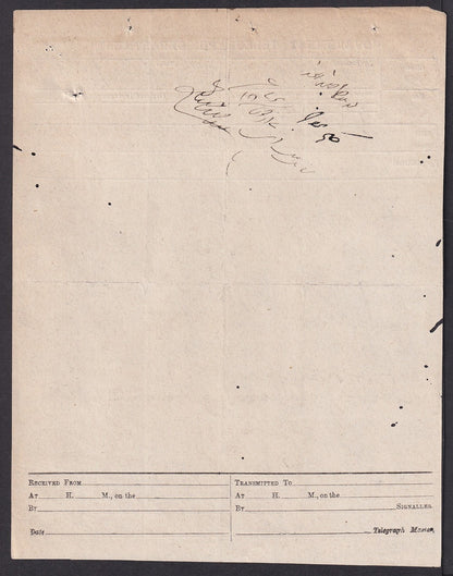 India 1870s GOVERNMENT TELEGRAPH DEPARTMENT telegram to Maharaja Patiala