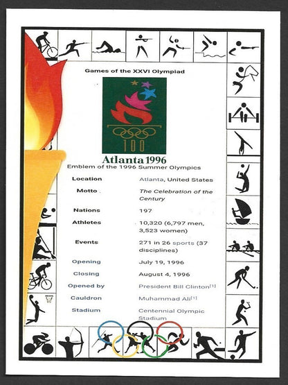 India 2024 Paris Olympics maxi card with 1996 Atlanta, US Olympics cachet