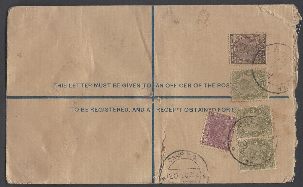 AOP India KGV registered envelope usages (5)