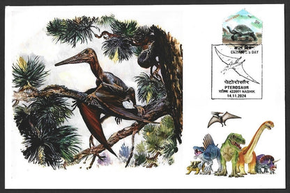 India Dinosaurs PTEROSAUR set of 10 Children's Day event covers