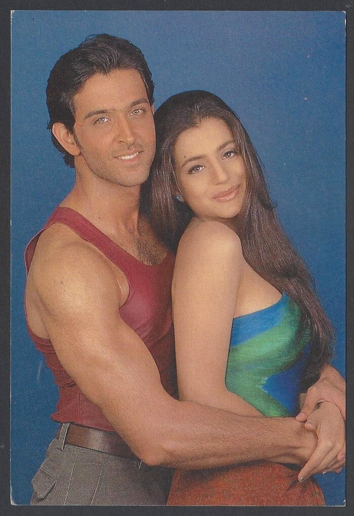 AOP India Bollywood vintage postcard - AMISHA PATEL & HRITHIK ROSHAN
