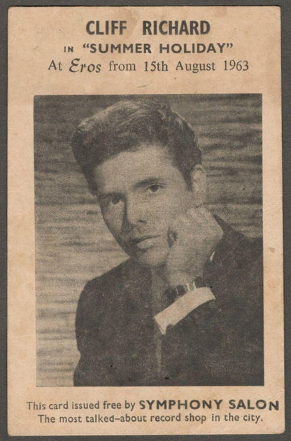 CLIFF RICHARDS in Summer Holiday 1963 publicity card Bombay, India
