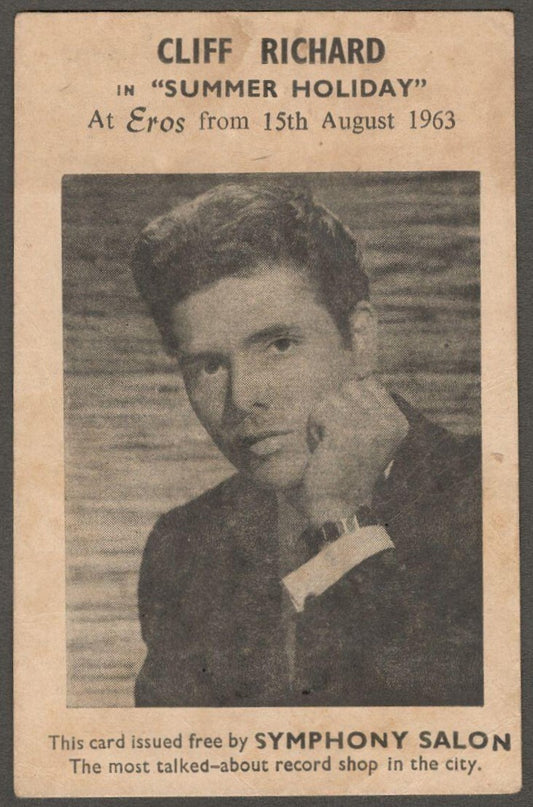 CLIFF RICHARDS in Summer Holiday 1963 publicity card Bombay, India