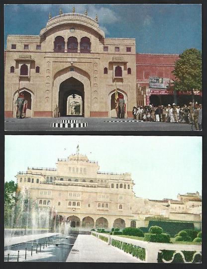 India PALACES OFF JAIPUR vintage set of 10 postcards in folder