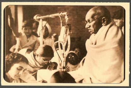 AOP India full back pictorial 50p Gandhi postal card GANDHI 