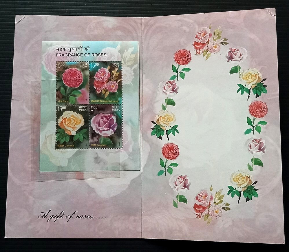India 2007 Roses MS in Post office presentation folder