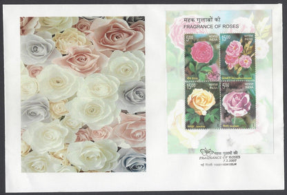 AOP India 2007 Fragrance of Roses MS FDC First Day cover Set of 20