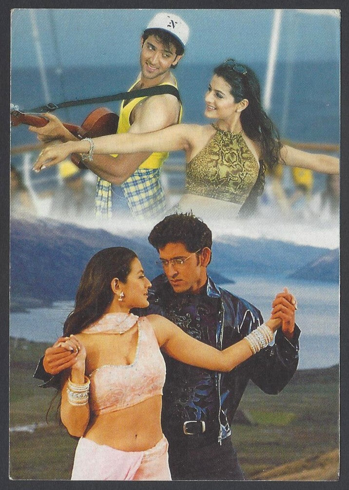 AOP India Bollywood vintage postcard - AMISHA PATEL & HRITHIK ROSHAN