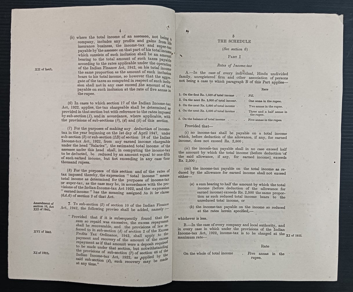 India 1947 ABOLITION OF SALT TAX etc. BILL (to be indroduced) - 10 pages