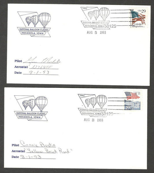 National Balloon Classic, Indianola 1993 covers signed by Pilots (10)