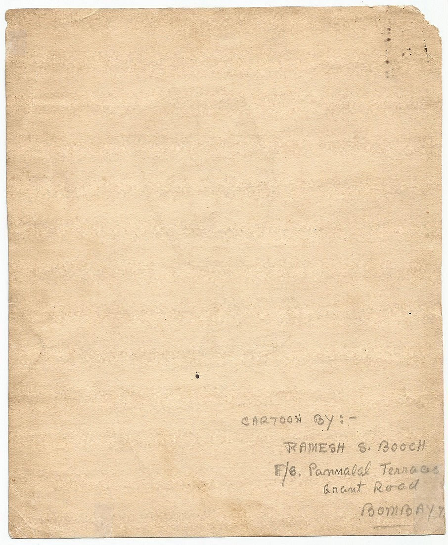 Cricket England George Duckworth 1949 sketch by cartoonist R Booch India Ӝ