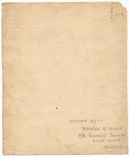 Cricket England George Duckworth 1949 sketch by cartoonist R Booch India Ӝ