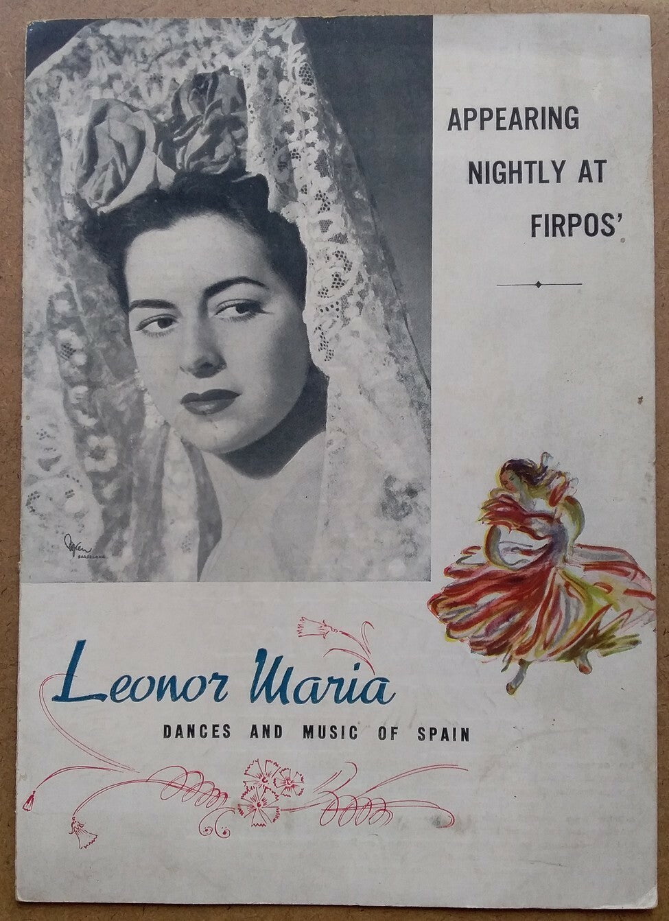 India 1952 illustrated Dance Programme LEONOR MARIA of Spain