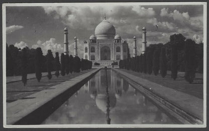 AOP India vintage real photo postcard Taj Mahal PU 1952 