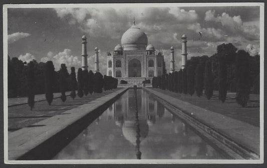 AOP India vintage real photo postcard Taj Mahal PU 1952 
