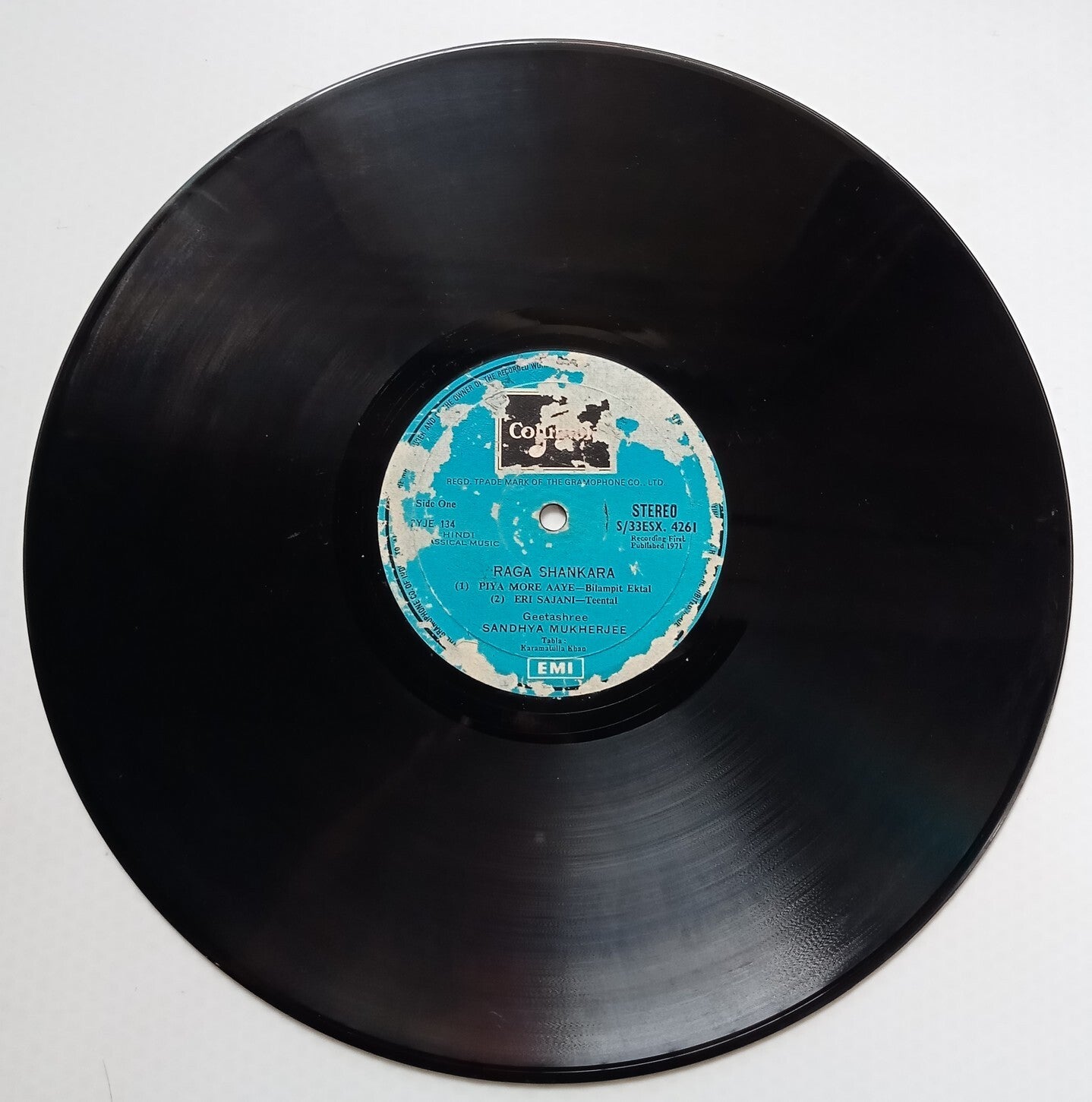 India Columbia 33rpm record - Classical Thumri by Sandhya Mukherjee