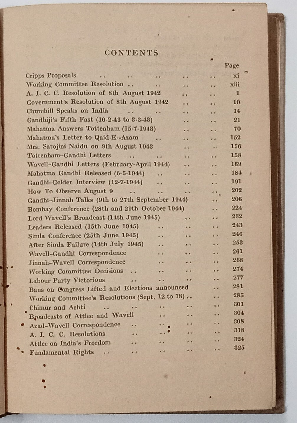March of Events The Indian National Congress 1945 HC 355pgs see pin hole