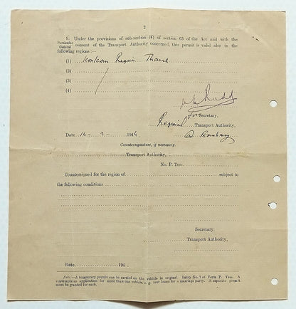 AOP India 1946 TEMPORARY AUTOMOBILE PERMIT., Bombay