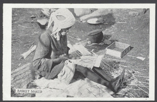 AOP India vintage postcard BASKET MAKER