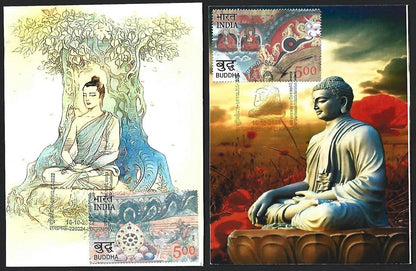 India 2007 Buddha set of 6 on 6 Shrawasti 2022 maximum cards