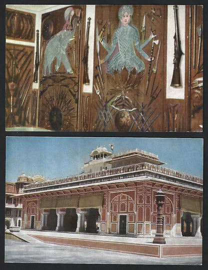 India PALACES OFF JAIPUR vintage set of 10 postcards in folder