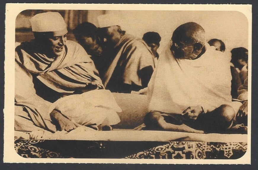 AOP India full back pictorial 50p Gandhi postal card GANDHI 