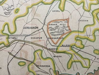 AOP India 1917 MAP of Junagadh State 33x45cm