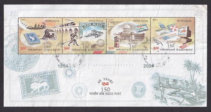India 2004 150th India Post MS miniature sheet postally used