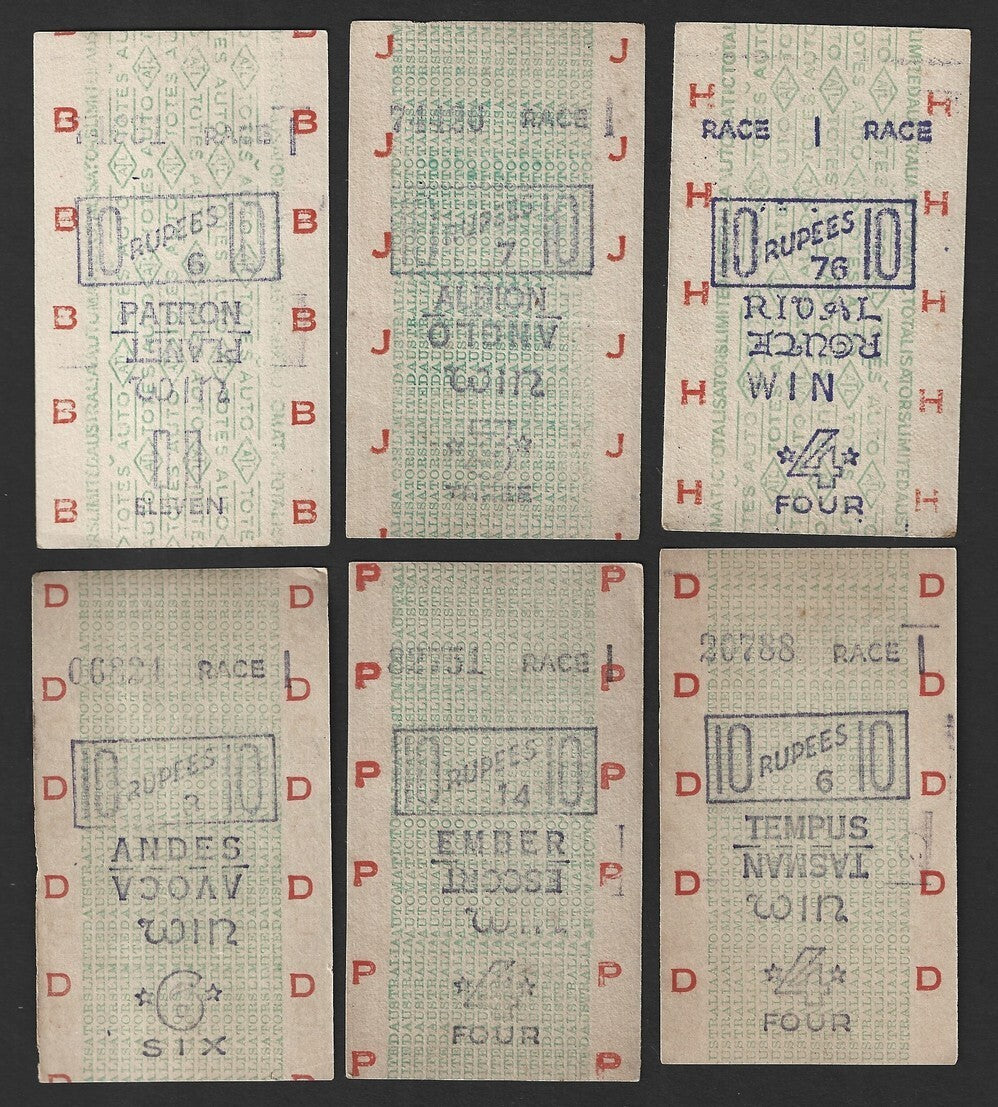India vintage Race Course betting tickets (10)
