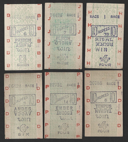 India vintage Race Course betting tickets (10)