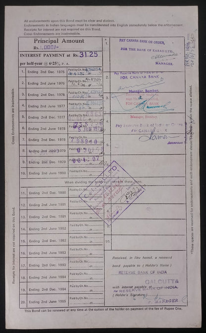 India West Bengal State Electricity Board 1984-8 BONDS upto 100000 (11)