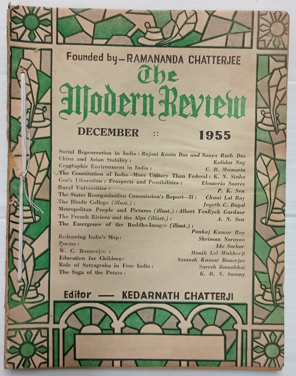 AOP India MODERN REVIEW Dec 1955 China and Asian Stability 