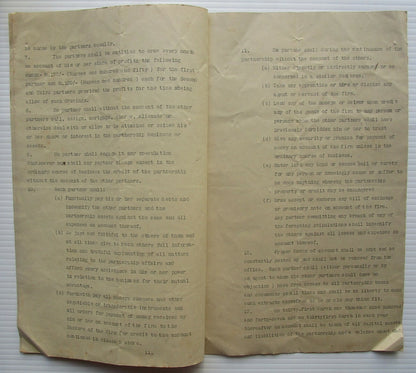 India 1946 Agreement of Partnership document with Special Adhesive KGV 30R