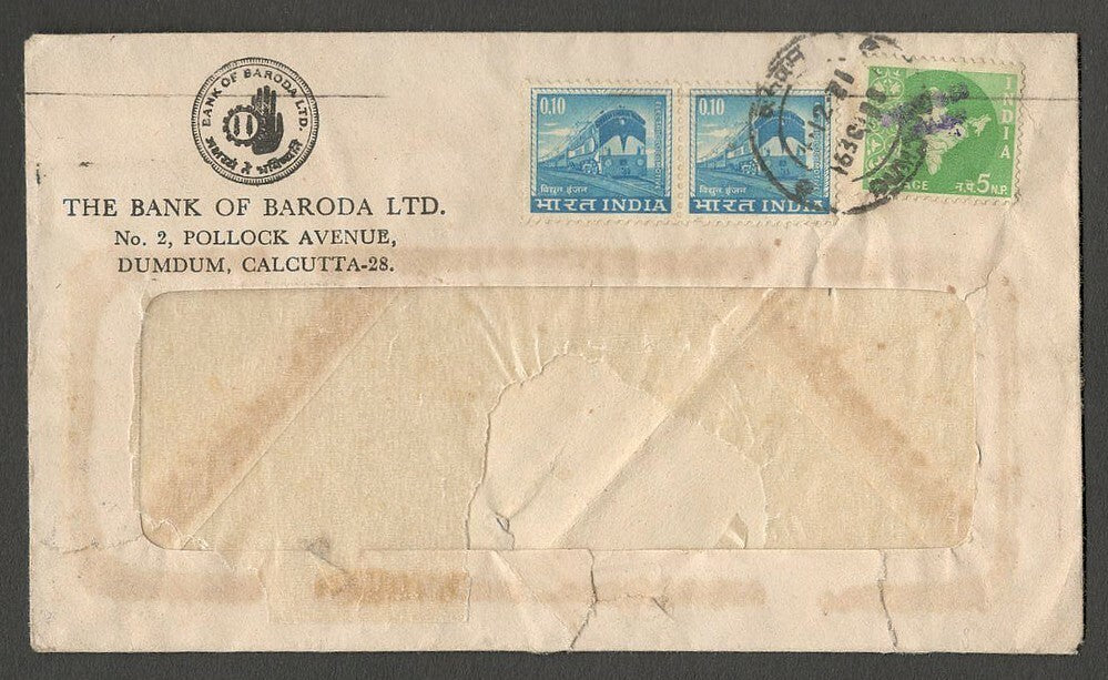 AOPIMT India 1971 Refugee Relief local overprint 5np green Map on 1971 cover
