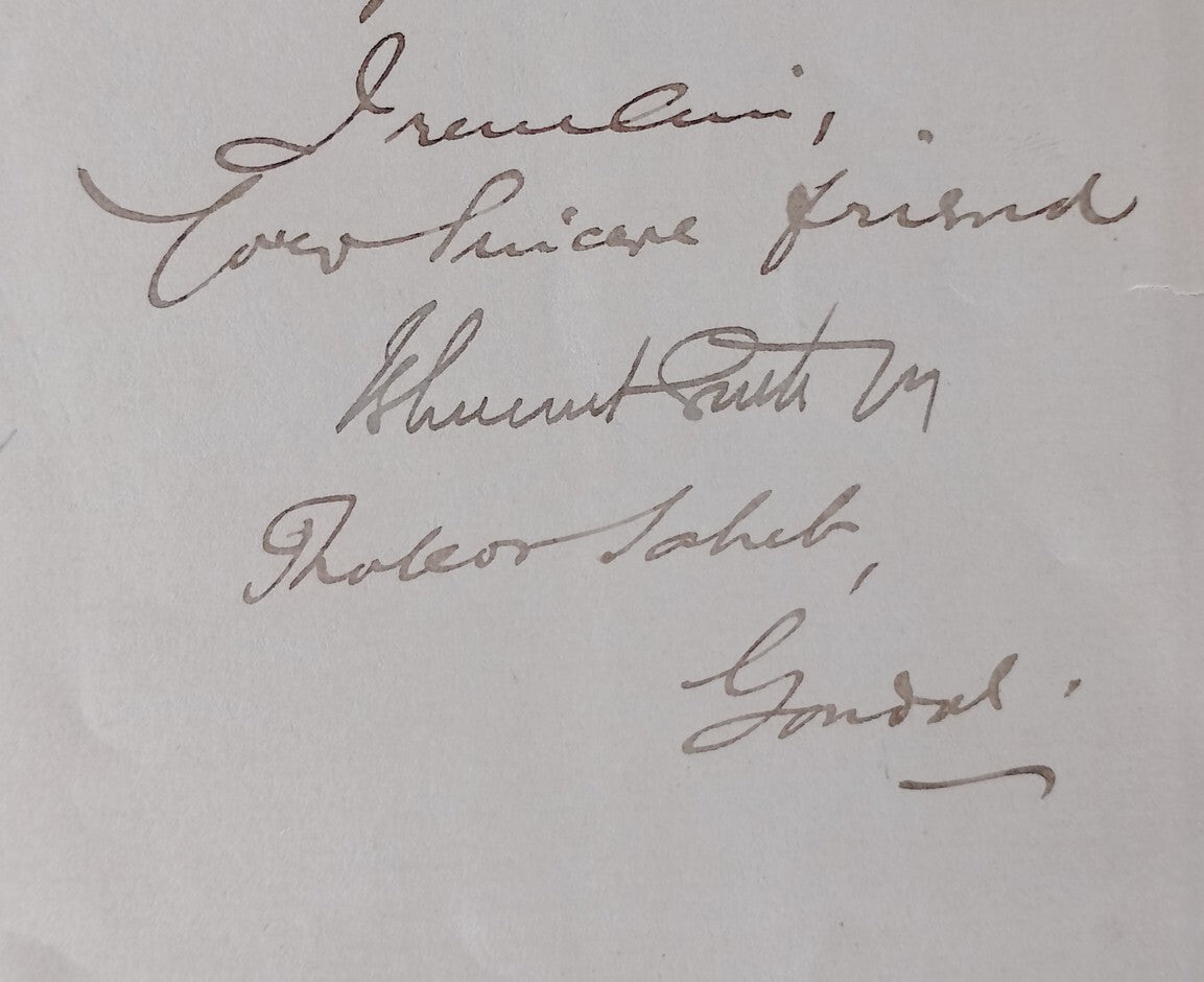 AOP India 1900 letter signed Maharaja of Gondal Bhagwatsinhji