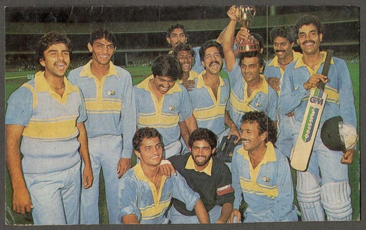 (AOP) India CRICKET vintage postcard - INDIAN TEAM WITH WCC
