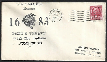 US 1932 PENN'S TREATY WITH THE INDIANS event cover