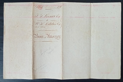 India 1896 QV 5R Special Adhesive revenue on PoA wi GB 10s impressed revenue zaz
