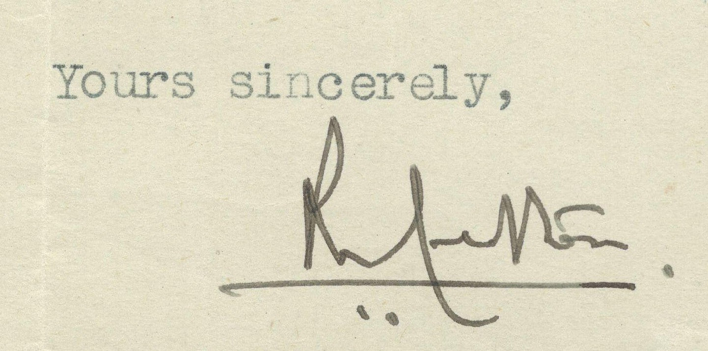 India 1943 crested letter PRIME MINISTER BAHAWALPUR GOVERNMENT signed