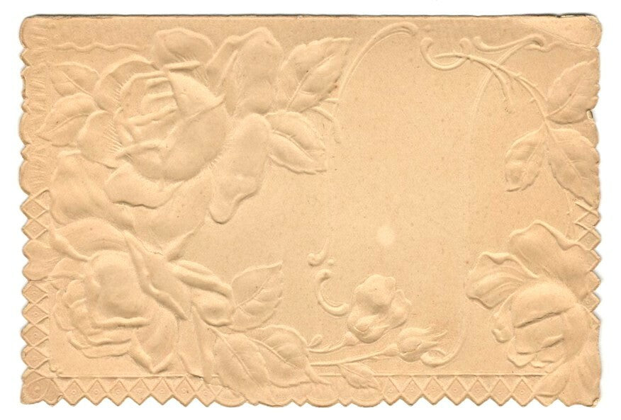 India vintage celluloid greeting card Roses