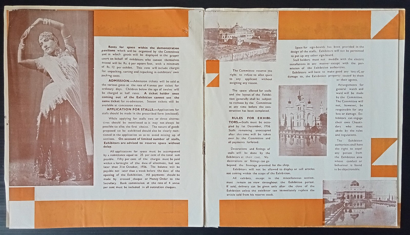 India 1936 Industrial & Agricultural Exhibition Lucknow 12pg booklet PAGES LOOSE