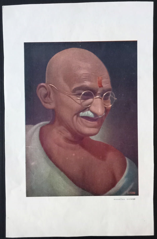 AOP India vintage poster MAHATMA GANDHI 35cm x 23cm