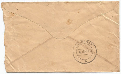 India KGVI 1942 EXPRESS DELIVERY cover with 3 1/2a single franking